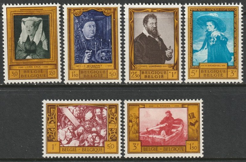 Belgium 1958 Sc B625-30 set MH