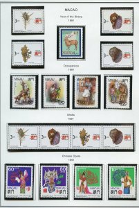 MACAU 1991 SELECTION  STAMPS AND SOUVENIR SHEETS MINT VF NH OG-SCOTT $145.00++