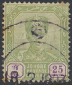 Johore  Malaya  SC#  45  Used toned reverse   see details & scans