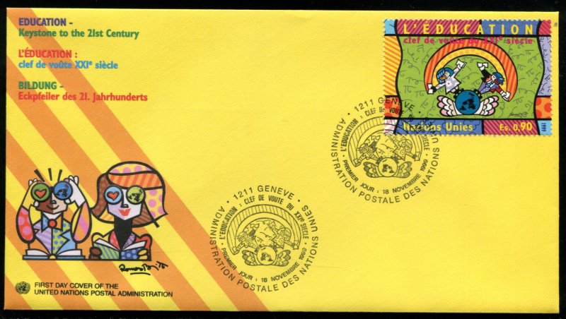 349-350 UN - Geneva Education FDC