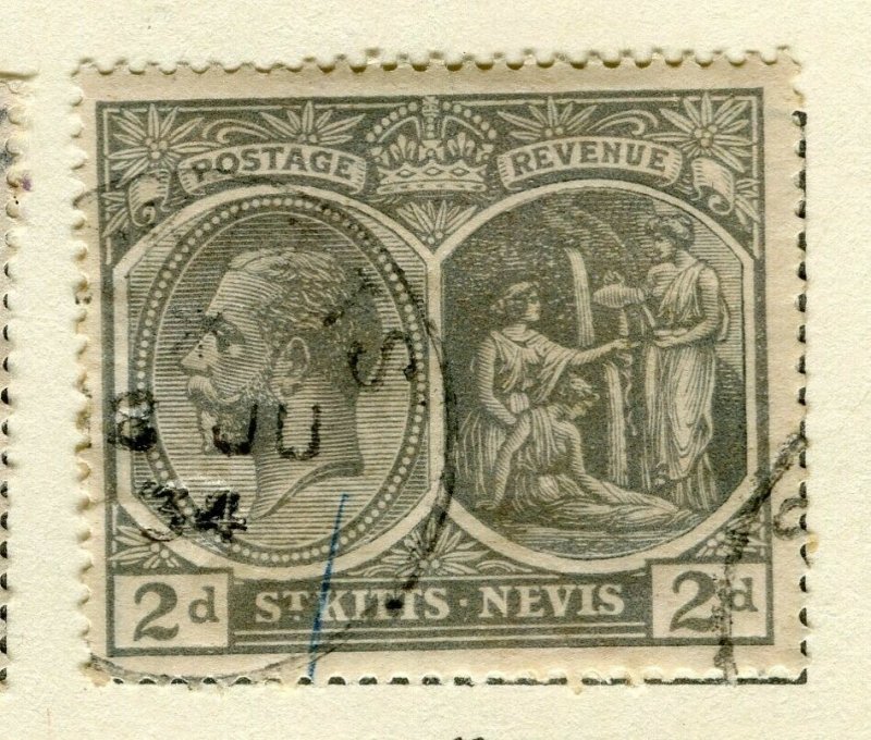 ST.KITTS; 1921 early GV issue fine used Columbus issue 2d. value 