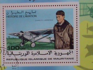 MAURITANIA STAMP :1977  HISTORY OF AIRVIATION CTO S/S SHEET- VERY RARE