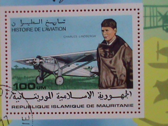 MAURITANIA STAMP :1977  HISTORY OF AIRVIATION CTO S/S SHEET- VERY RARE