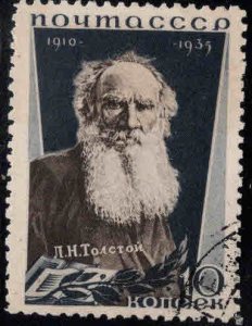 Russia Scott 578a perf 11 Leo Tolstoy stamp Used 1935