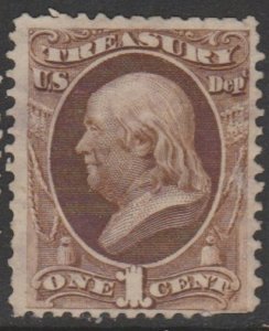 U.S. Scott #O72 Franklin - Official Treasury Stamp - Used Single