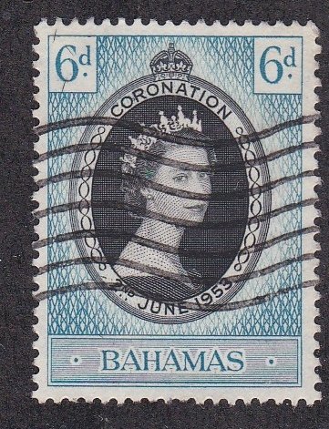 Bahamas # 157,  Queen Elizabeth II Coronation, Used, 1/2 Cat.