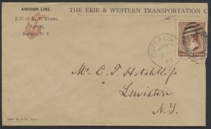 1887 Erie & Western Transportation - Anchor Line Advertising Cover Buffalo Agt