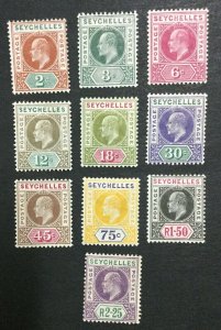 MOMEN: SEYCHELLES SG #46-49,51-56 1903 MINT OG H LOT #195762-3688