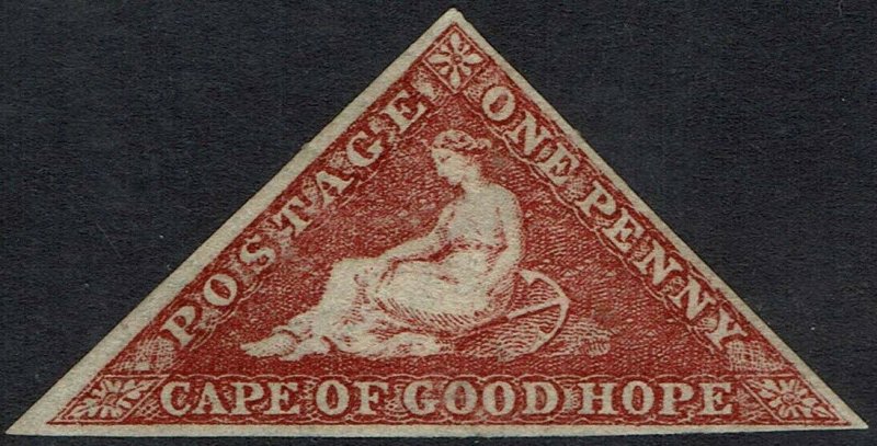 CAPE OF GOOD HOPE 1863 TRIANGLE 1D DLR PRINTING