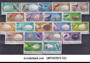 GRENADINES OF ST VINCENT - 1978 BIRDS & BIRDS' EGGS - 20V - MINT NH