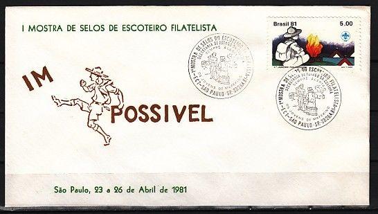 Brésil, 23-26 / Avr. / 81. 1st Mostra Scout Annulée sur Cachet Enveloppe