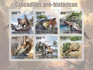 GUINE BISSAU 2010 SHEET PREHISTORIC CROCODILES REPTILES DINOSAURS