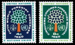 United Nations-New York 1960 Sc 81-82 MLH