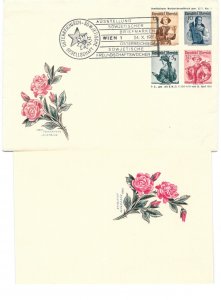 AUSTRIA 1951 FDC POSTAL COVER & MATCHING LETTER