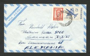 ARGENTINA TO SACHSEN DDR -GERMANY - AIRMAIL LETTER-PLANE -FAMOUS-1969.