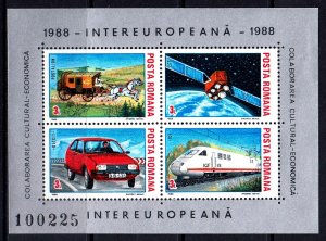 Romania 1988 Intereuropean Congress Mint MNH Miniature Sheet SC 3510