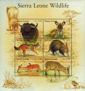 Sierra Leone MNH S/S Wildlife Animals 6 Stamps