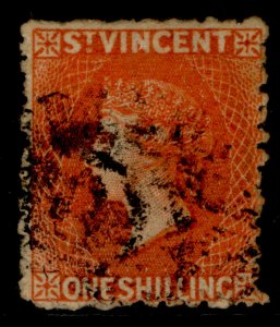 ST. VINCENT QV SG31, 1s bright vermilion, USED. Cat £60.