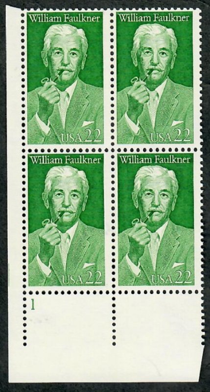 2350 William Faulkner MNH Plate block - LL