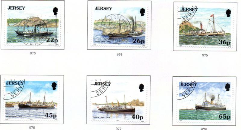 Jersey Sc 975-80 2001 Jersey-France steamship stamp set used