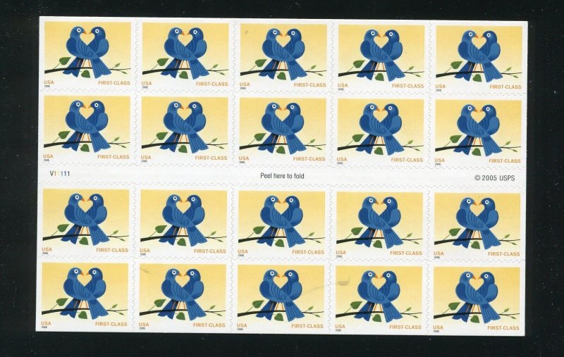 3976a True Blue Booklet of 20 (39¢) First Class Stamps MNH 2006