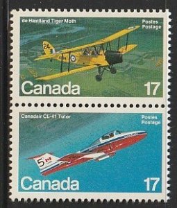 1981 Canada - Sc 904ai - MNH VF - 1 pair -Canadair CL-41/de Havilland Tiger Moth