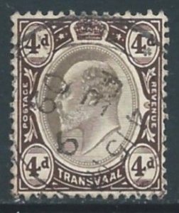 Transvaal #257 Used 4p Edward VII - Wmk. 2