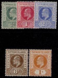 CAYMAN ISLANDS EDVII SG3-7, 1902-03 complete set, LH MINT. Cat £110.