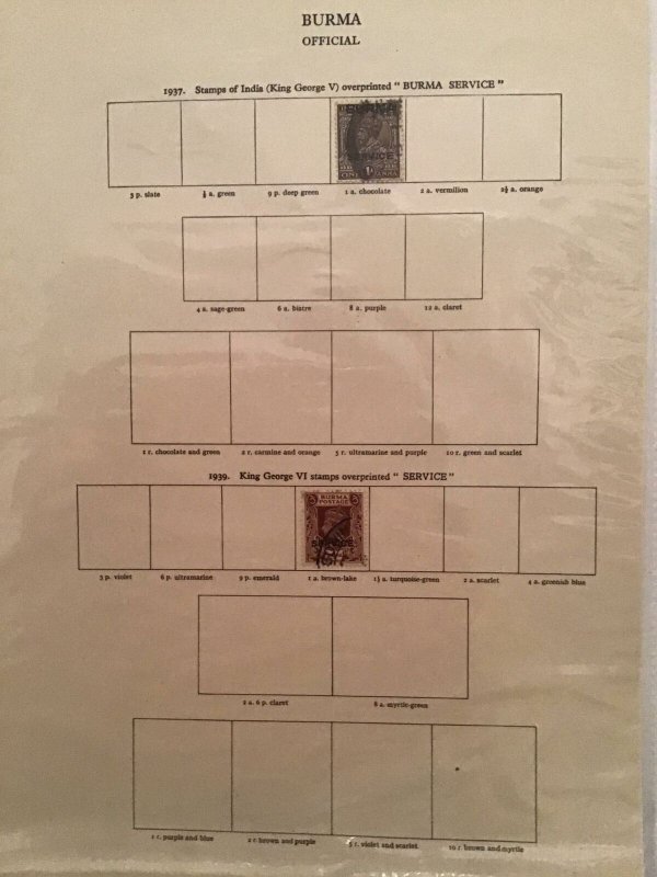 Burma 1937 to1946  stamp pages R23380
