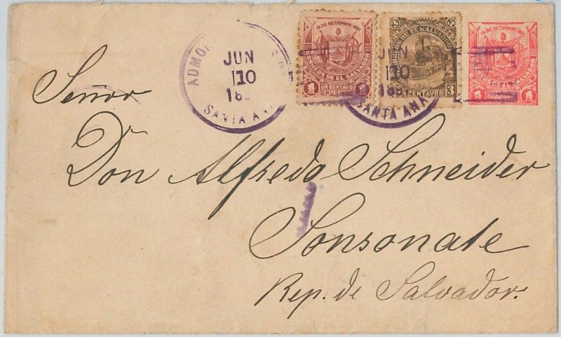 51080 -  EL SALVADOR -  POSTAL HISTORY - POSTAL STATIONERY COVER 1897 - TRAINS