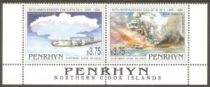 PENRHYN ISLANDS Sc# 444 MNH FVF Pair End of WWII