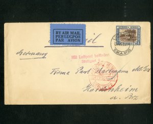 Southwest Africa Cancelled Backstamped Air Mail Stamp Cover