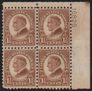 MALACK 582 F/VF OG NH, Plate Block of 4, bold color! pb4797