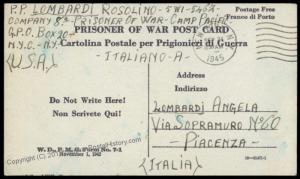 USA Camp Pacific Italy WWII POW Used Cover 72930