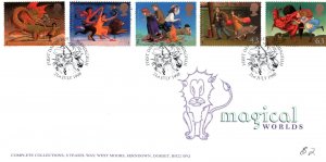 FIRST DAY COVER GREAT BRITAIN MAGICAL WORLDS SET OF 5 VALUES BIRMINGHAM 1998