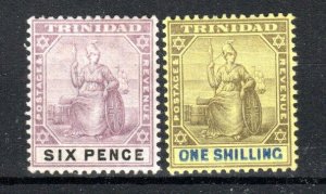 Triidad and Tobago - Trinidad 1904-09 6d and 1s Britannia SG 139 and 141 MLH