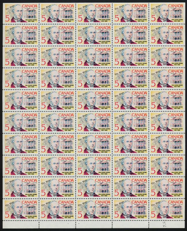 Canada 484 Field Stock Sheet MNH George Brown,The Globe