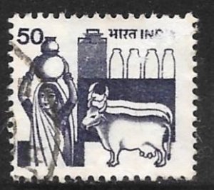 India 914: 50np Dairy farming, used, F-VF
