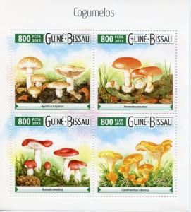 Guinea-Bissau 2015 MNH Mushrooms 4v M/S Fungi Nature Cogumelos