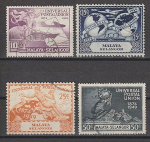 MALAYA/SELANGOR 1949 SG 111/14 USED Cat £12.50