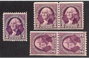 720-722 Mint,OG,NH/HR/VLH... SCV $9.45