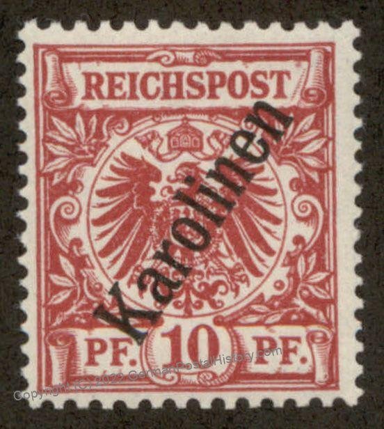 Germany 1900 Colonies Carolines Karolinen Mi3II 10pf Krone Adler MH 109556