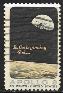 USA 1371: 6c Apollo 8, Moon Surface and Earth, used, VF