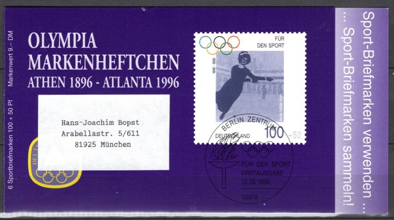 Germany Bund Scott # B799 (6), mint nh, Olympia Atlanta booklet 1996