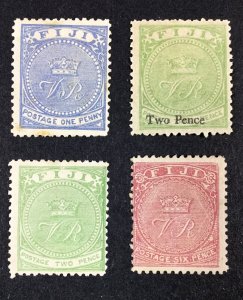 MOMEN: FIJI SG #35a-38 1878-80 P12.5 MINT OG H £190 LOT #68350*