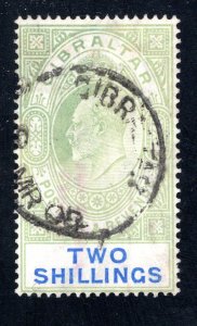 Gibraltar #59a   F/VF, Used, 2sh green & ultra, SON, CV $150.00 ..... 2440064