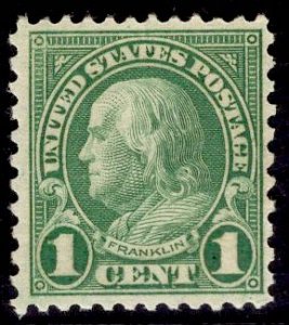 US Stamp #578 1c Franklin 11 x 10 MINT Hinged SCV $75.00