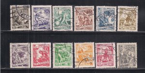 YUGOSLAVIA SC# 343-354  FVF/CTO 1951-52