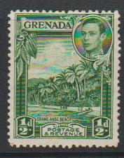 Grenada  GVI   SG 153a perf 12½ Mounted mint blue green