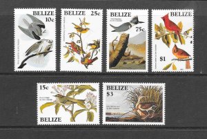 BIRDS - BELIZE #750-5  AUDUBON  MNH